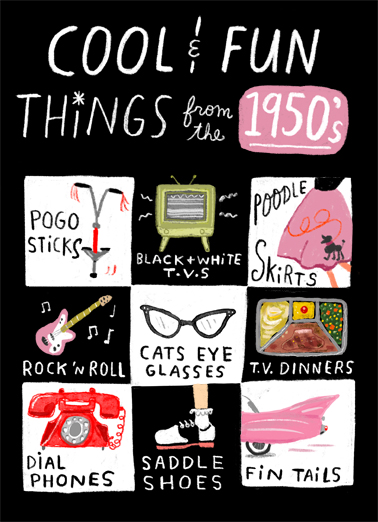 1950s Birthday Card Cover