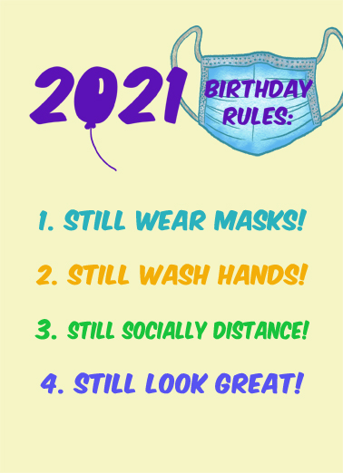 2021 Birthday Rules Lettering Card Cover