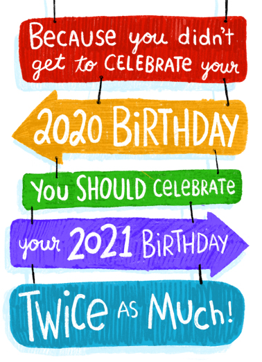 2021 Birthday Sign Quarantine Card Cover