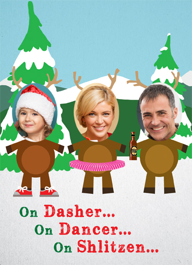 3 Reindeer Christmas Card Cover