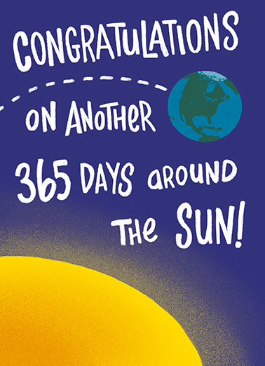 365 Days Around Sun Birthday Ecard Cover