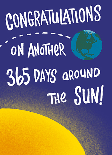 365 Days Around Sun Lettering Ecard Cover