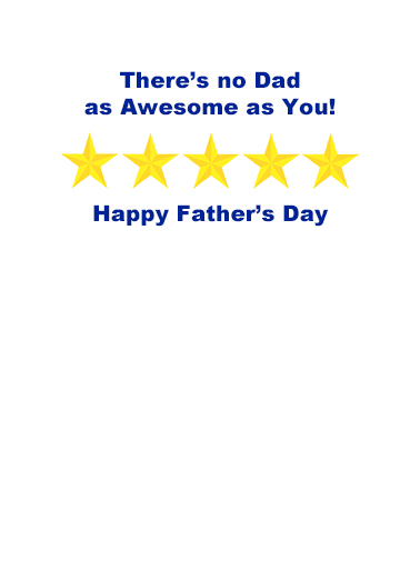 5 Stars Father's Day Card Inside