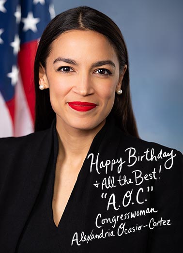 AOC Autograph President Donald Trump Ecard Cover