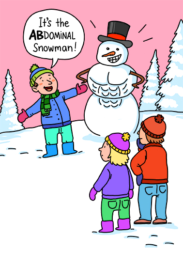 Abdominal Snowman Christmas Ecard Cover