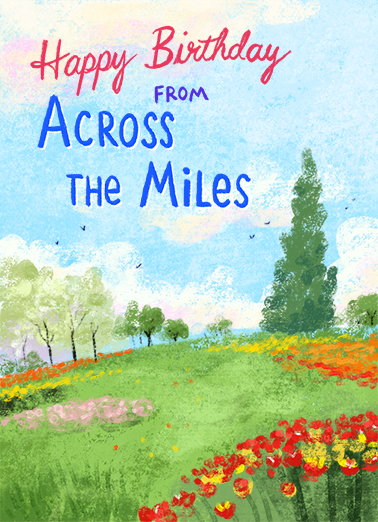 Across the Miles Spring BDAY Illustration Card Cover