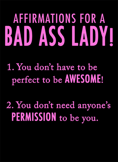Affirmation Lady Birthday Card Cover