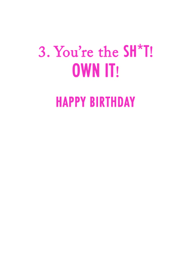 Affirmation Lady Birthday Card Inside
