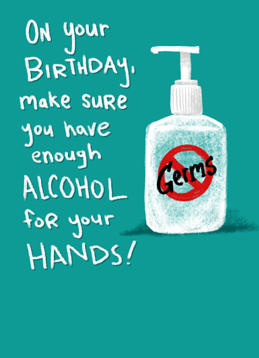 Alcohol Hands Lips Quarantine Card Cover