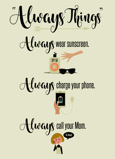 Always Wear Sunscreen 5x7 greeting Card Cover