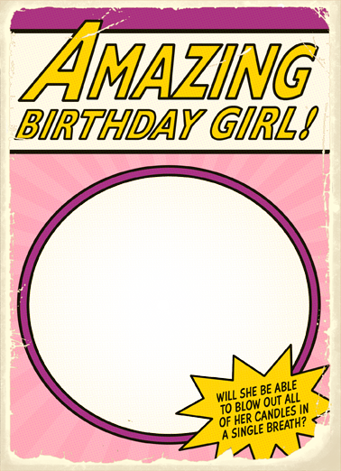 Amazing Birthday Girl Superhero Card Cover