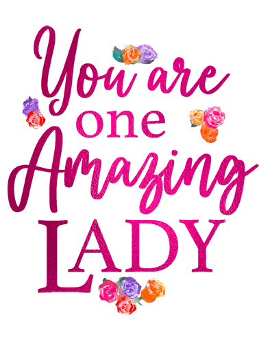 Amazing Lady Blank Inside For Any Time Card Cover