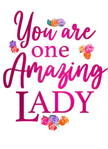 Amazing Lady Blank Inside Uplifting Cards Card Cover