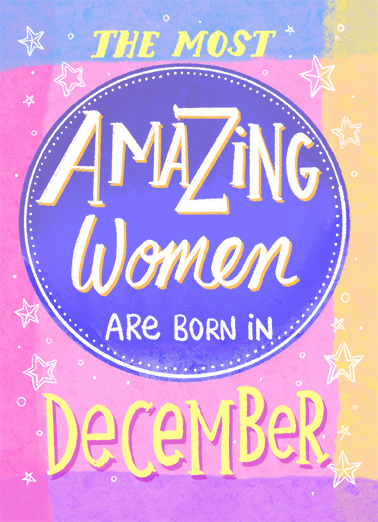 Amazing Woman Birthday December  Card Cover