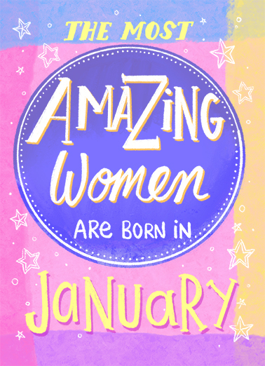 Amazing Woman Birthday January  Ecard Cover