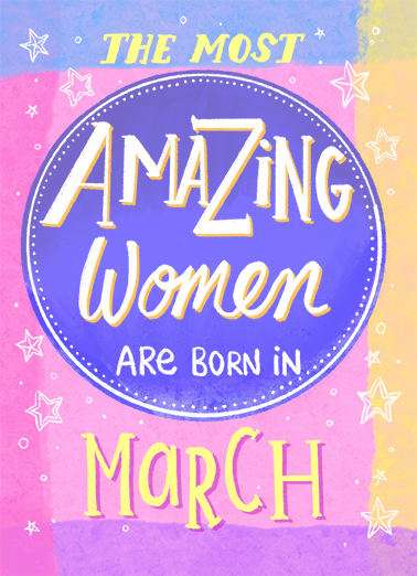 Amazing Woman Birthday March  Card Cover