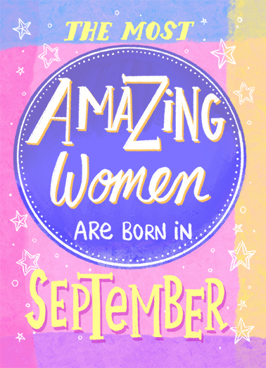 Amazing Woman Birthday September September Birthday Card Cover