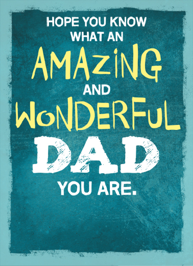Amazing Wonderful Father Bday For Dad Card Cover