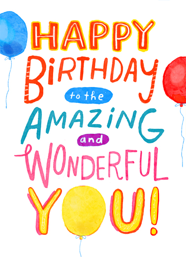 Amazing and Wonderful Birthday Ecard Cover