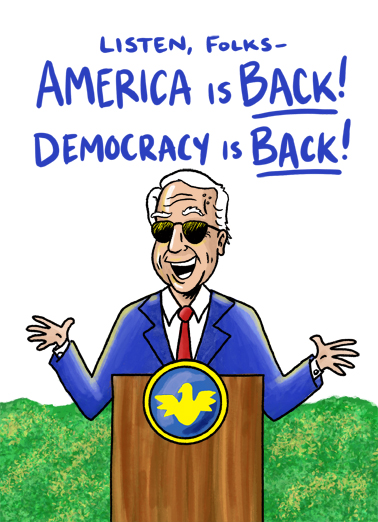 America Is Back Illustration Ecard Cover