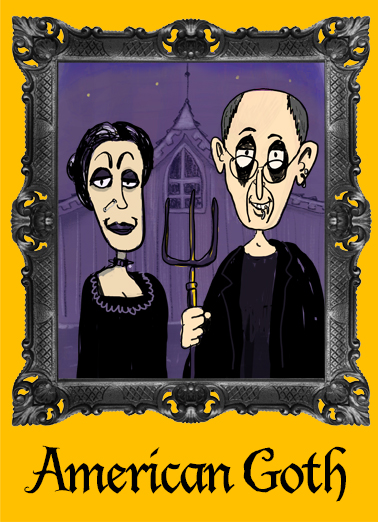 American Goth Halloween Card Cover