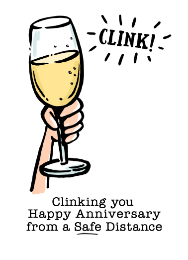 Anniversary Clink Glass Anniversary Card Cover