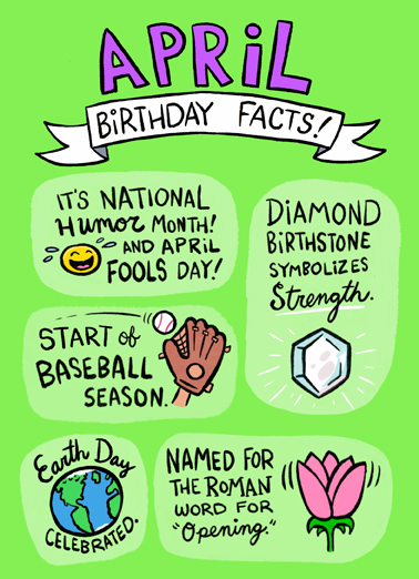 April Bday Facts April Fools' Day Card Cover