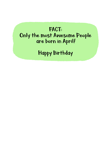 April Bday Facts April Fools' Day Card Inside