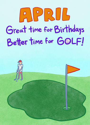 April Golfday 5x7 greeting Ecard Cover