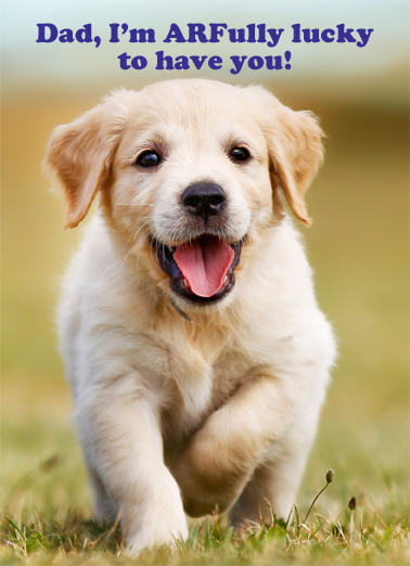 Arfully Lucky Golden Retriever Ecard Cover