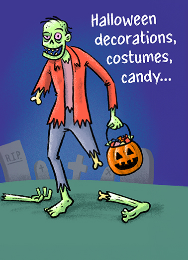 Arm and Leg Zombie Halloween Ecard Cover