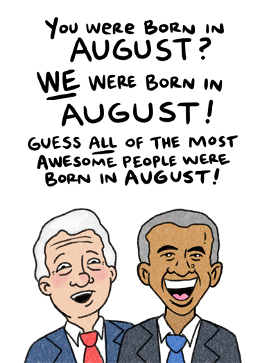 August Best Bday Funny Political Card Cover
