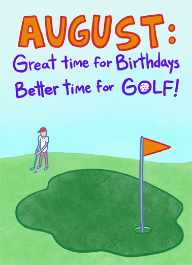 August Golfday Illustration Ecard Cover
