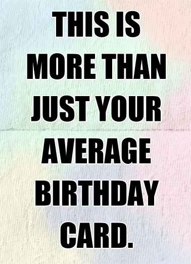 Average Birthday Card  Card Cover