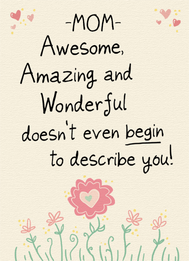 Awesome Amazing Wonderful MOM MD From Daughter Ecard Cover