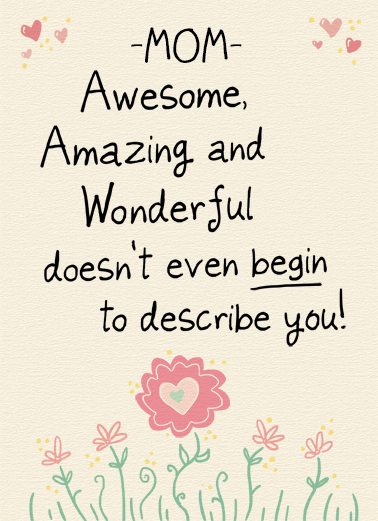 Awesome Amazing Wonderful MOM MD Funny Ecard Cover