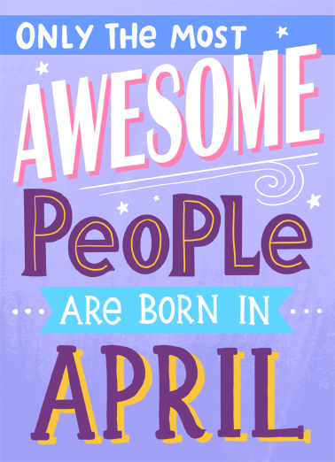 Awesome April Lettering Ecard Cover