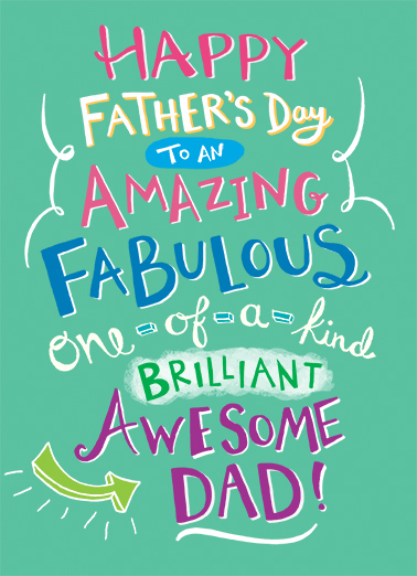 Awesome Dad Lettering FD Father's Day Ecard Cover