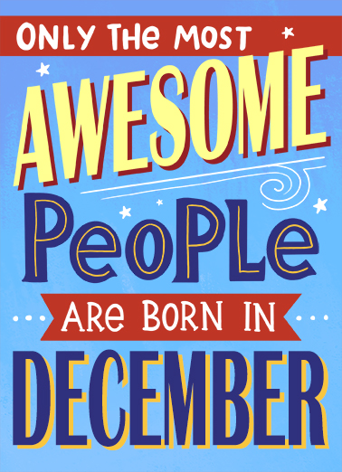Awesome December Birthday  Ecard Cover