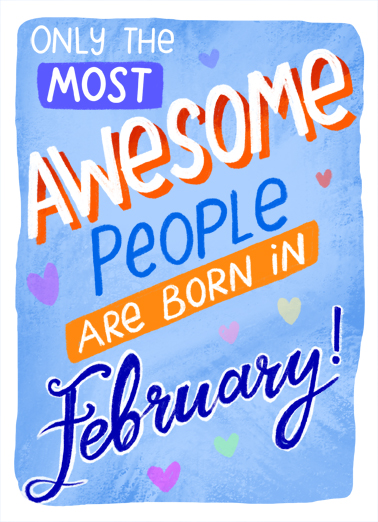 Awesome February Lettering Ecard Cover