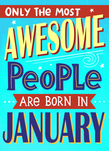 Awesome January Birthday January Birthday Card Cover