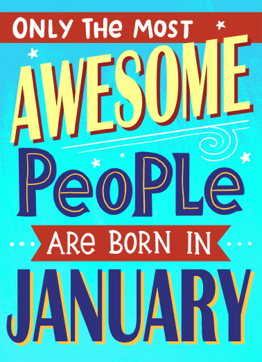 Awesome January Birthday  Card Cover