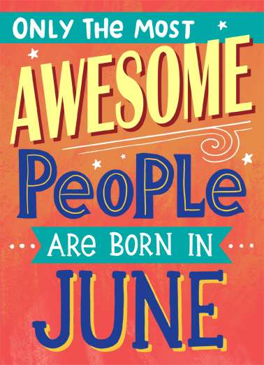 Awesome June June Birthday Card Cover