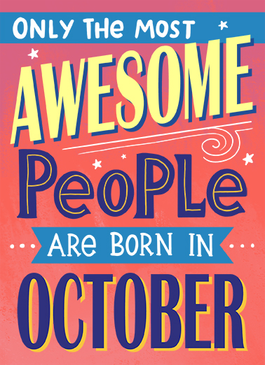 Awesome October Birthday  Ecard Cover