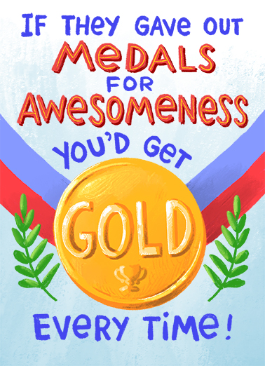 Awesomeness Medal Lettering Card Cover