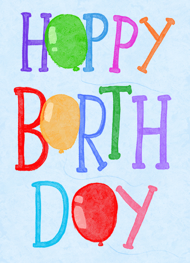 BDAY Balloons Lettering Card Cover