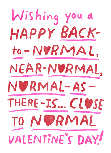 Back to Normal Valentine Quarantine Ecard Cover