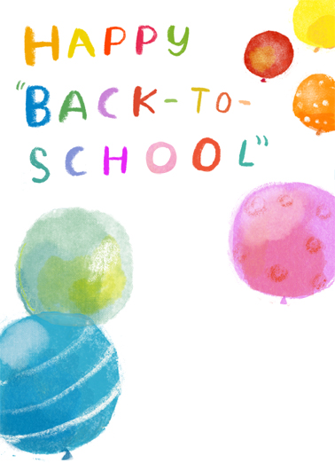 Back to School Balloons Back to School Card Cover