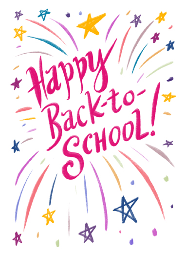 Back to School Burst Lettering Card Cover