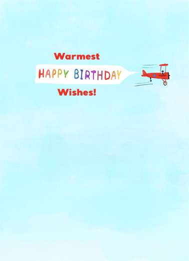 Banner Plane Summer Birthday Card Inside